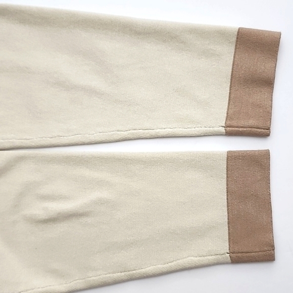 Vila Milano Open Front Belted Long Cardigan  Geometric Beige Grey Size Large - Picture 9 of 14